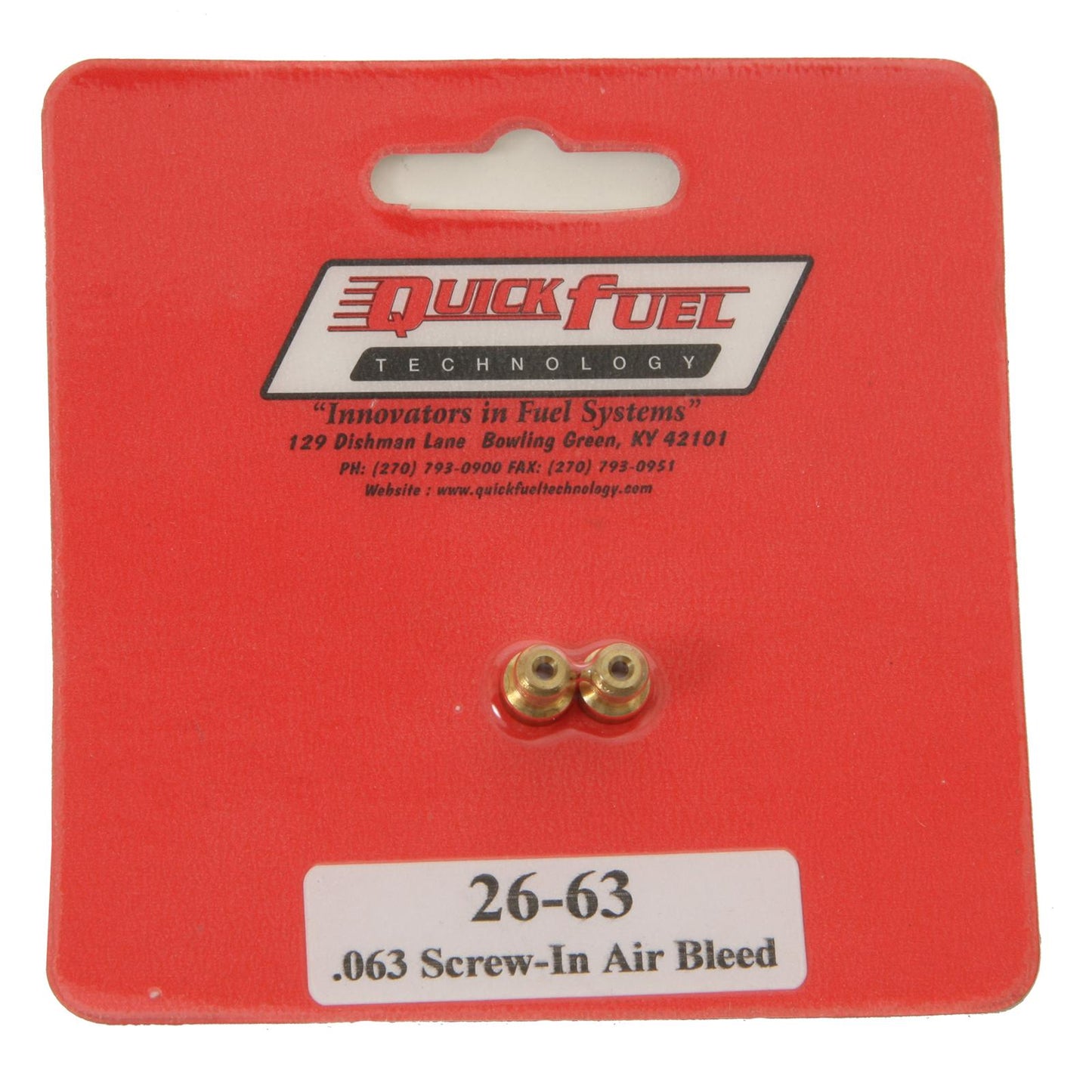 Quick Fuel QFT26-63QFT Air Bleeds 10-32 .063