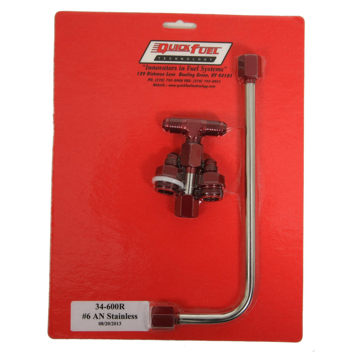 Quick Fuel QFT34-600RQFT Fuel Line #6An Red Dual Met Block Carbs 7/8"