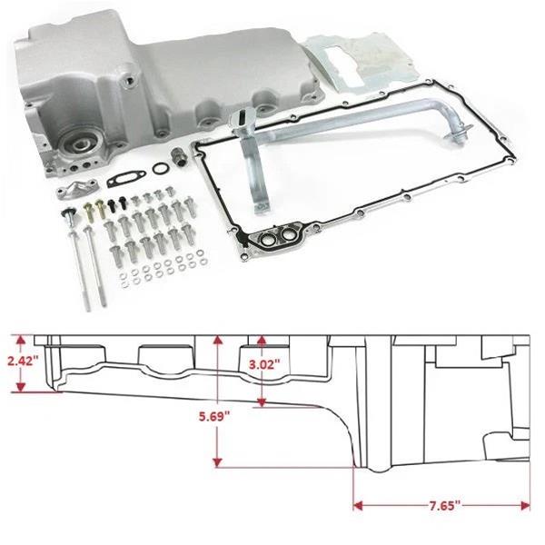 BluePrint BPP81074 LS Oil Pan Swap Kit, Rear Sump Oil Pan Kit for Muscle Car Truck Engine Swap Engine Oil Pan