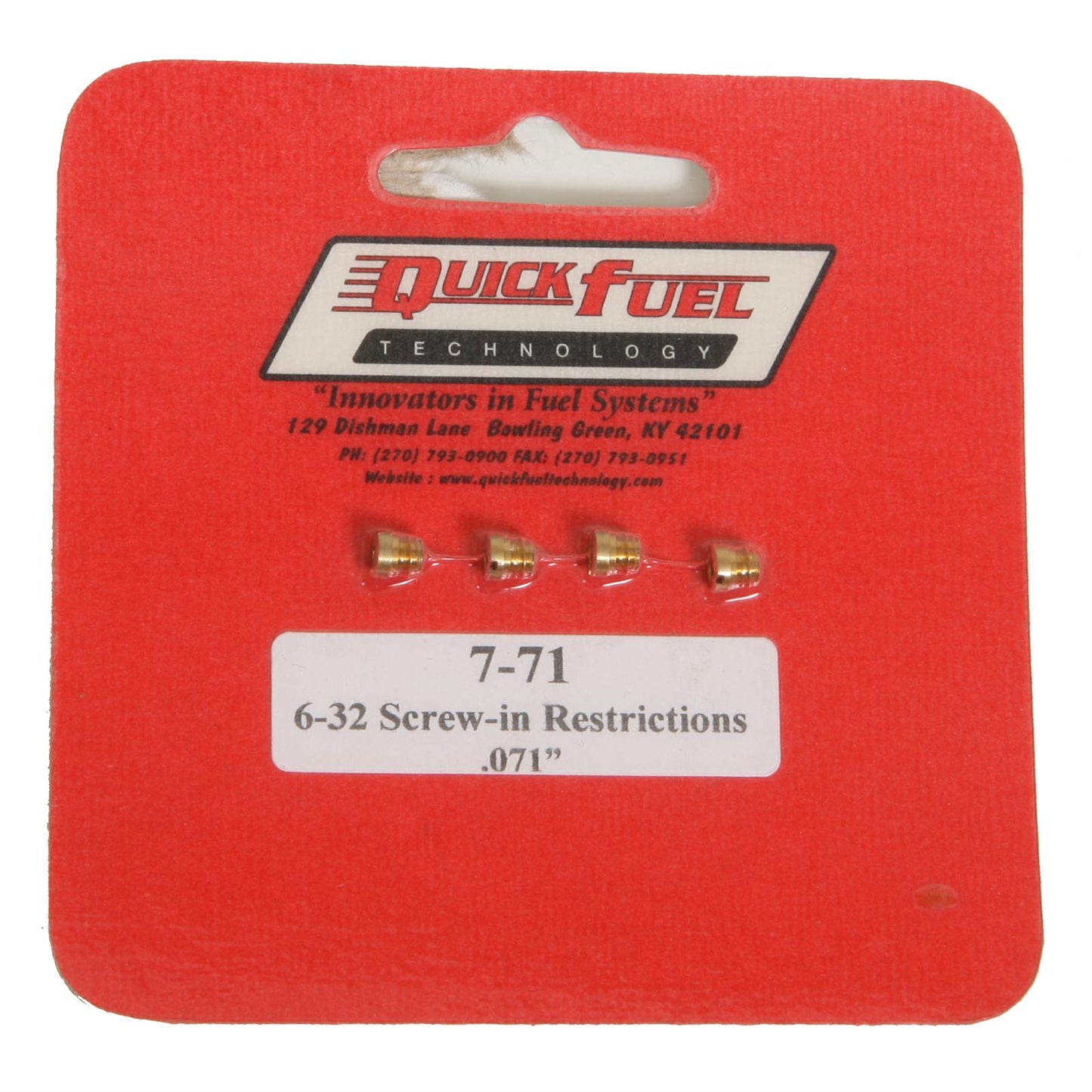 Quick Fuel QFT7-71QFT 6-32 Screw-In Restriction .071