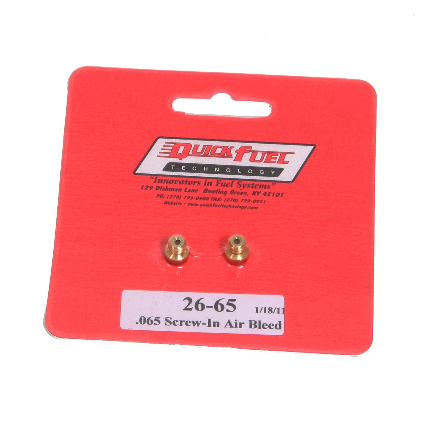 Quick Fuel QFT26-65QFT Air Bleeds 10-32 .065 Screw In 1Pr