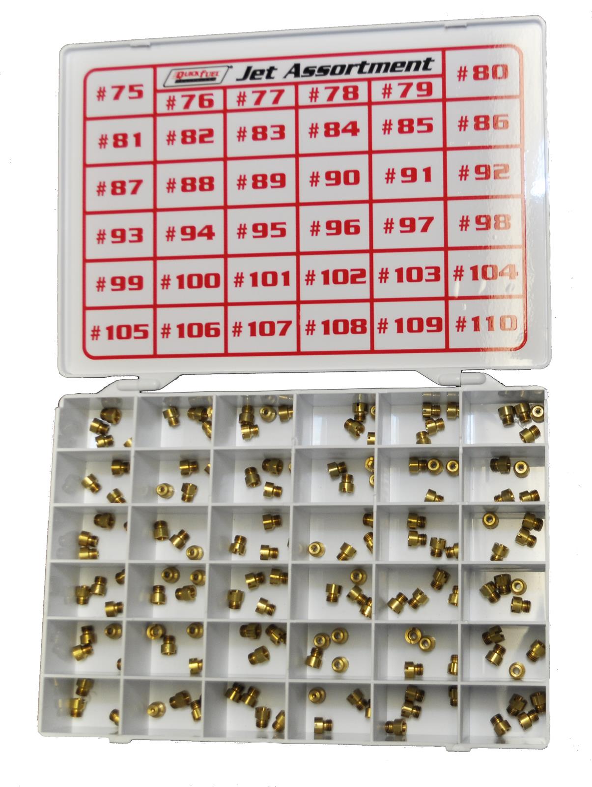 Quick Fuel QFT36-436 Carburetor Jet Assortment Kit 75 to 110 4 Jets Per Size