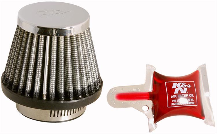 K&N Filters KNRC-2490 Universal Chrome Air Filter 1-11/16"Flg 3"B 2"T 2-3/8""L"
