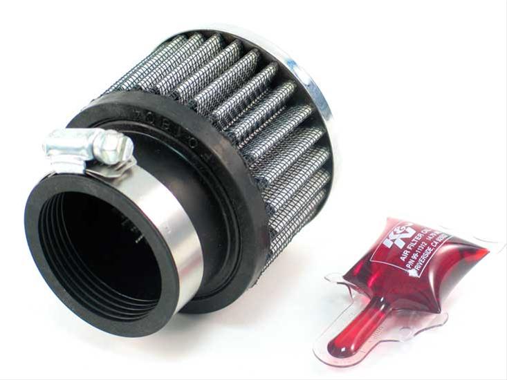 K&N Filters KNRC-2620 Universal Chrome Air Filter 1-13/16" Flg 3"Od 2-1/4"L"
