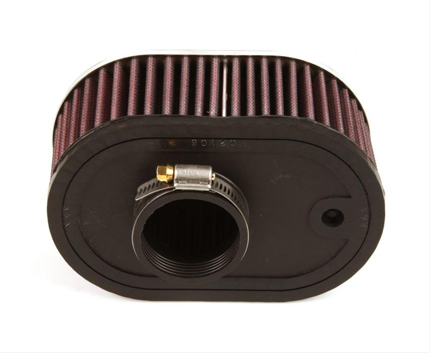K&N Filters KNRA-072V Universal Chrome Air Filter 2-1/16"O/S Flg 7" X 4-1/2" 3"