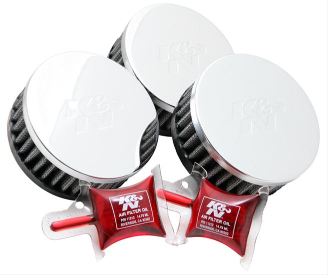 K&N Filters KNRC-0173 Universal Chrome Air Filter 31-9/16"Flg 3-1/2"Od 1-1/2"H"