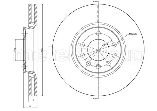 Metelli MET-DBR23-0681C Metelli Brake Rotor Opel / Saab