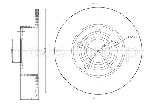 Metelli MET-DBR23-0807C Metelli Brake Rotor Audi