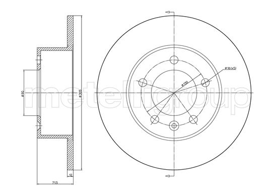 Metelli MET-DBR23-1287C Metelli Brake Rotor for Nissan / Opel / Renault