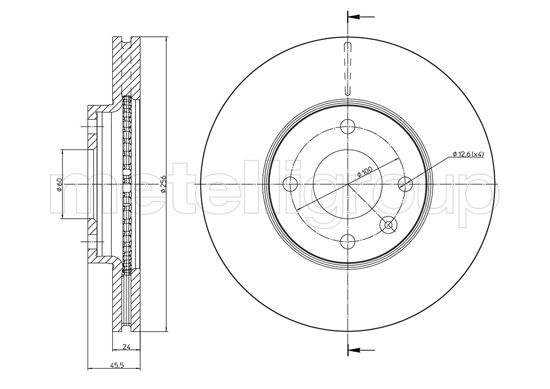 Metelli MET-DBR23-1465C Metelli Brake Rotor Chevrolet