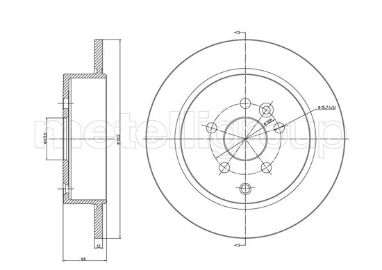 Metelli MET-DBR23-1052C Metelli Brake Rotor Land Rover