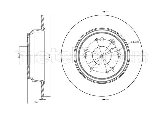 Metelli MET-DBR23-1352C Metelli Brake Rotor Honda