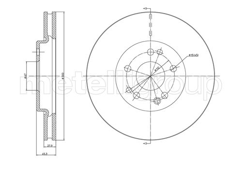 Metelli MET-DBR23-0300 Metelli Brake Rotor Mercedes Benz
