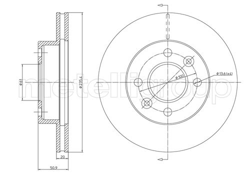 Metelli MET-DBR23-0838 Metelli Brake Rotor Dacia