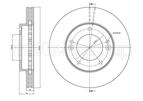 Metelli MET-DBR23-0776C Metelli Brake Rotor Kia