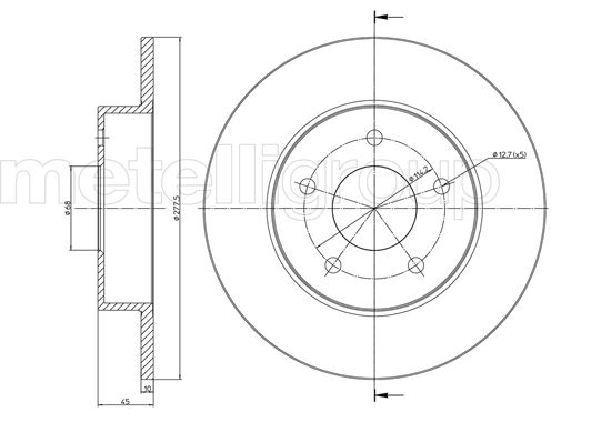 Metelli MET-DBR23-0762C Metelli Brake Rotor for Nissan