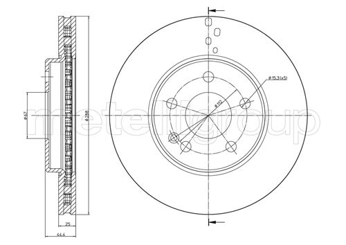 Metelli MET-DBR23-0832C Metelli Brake Rotor Mercedes Benz