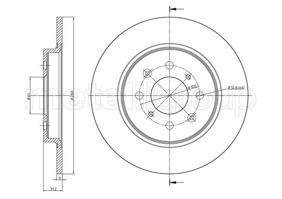 Metelli MET-DBR23-1311C Metelli Brake Rotor Honda