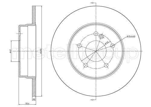 Metelli MET-DBR23-0485C Metelli Brake Rotor Mercedes Benz
