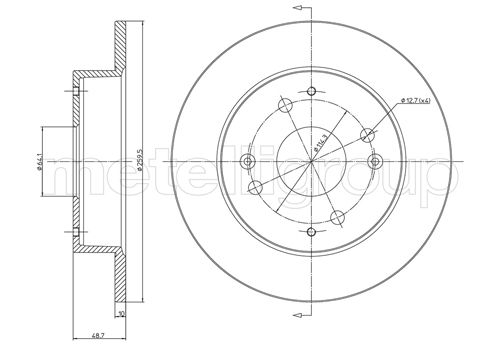 Metelli MET-DBR23-0361 Metelli Brake Rotor Honda / Rover