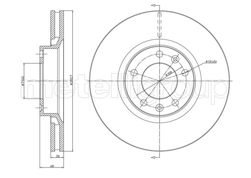 Metelli MET-DBR23-0295 Metelli Brake Rotor Citro+N / Peugeot
