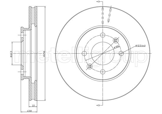 Metelli MET-DBR23-1479C Metelli Brake Rotor Hyundai / Kia