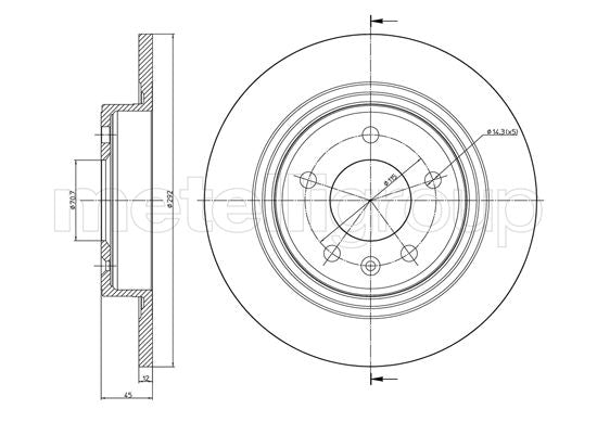 Metelli MET-DBR23-1004C Metelli Brake Rotor Chevrolet / Opel