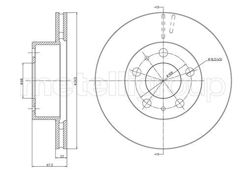 Metelli MET-DBR23-0225 Metelli Brake Rotor Volvo