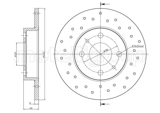 Metelli MET-DBR23-1410FC Metelli Brake Rotor Fiat