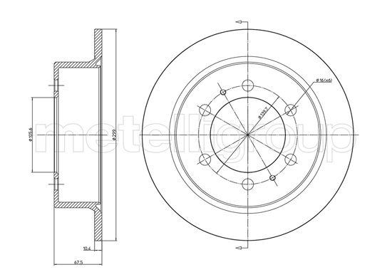 Metelli MET-DBR23-1034C Metelli Brake Rotor Daewoo / Ssangyong