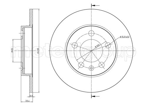 Metelli MET-DBR23-0742C Metelli Brake Rotor Audi / Skoda / VW