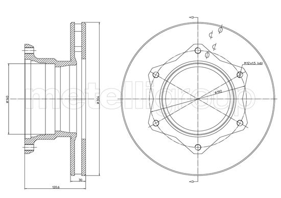 Metelli MET-DBR23-1105 Metelli Brake Rotor Mercedes Benz/ Lcv Truck