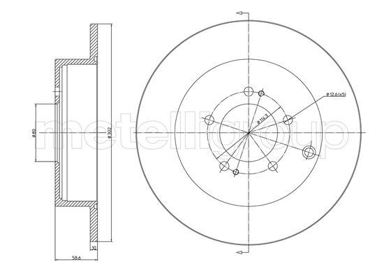 Metelli MET-DBR23-1332C Metelli Brake Rotor Citro+N / Peugeot