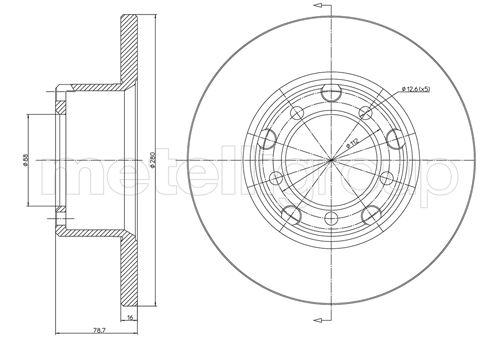 Metelli MET-DBR23-0210 Metelli Brake Rotor Mercedes Benz/ Lcv Truck