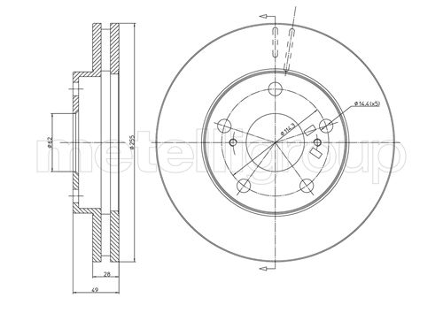 Metelli MET-DBR23-0494 Metelli Brake Rotor for Toyota