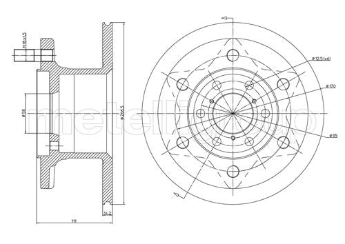 Metelli MET-DBR23-0079 Metelli Brake Rotor Alfa Romeo Lcv / Iveco