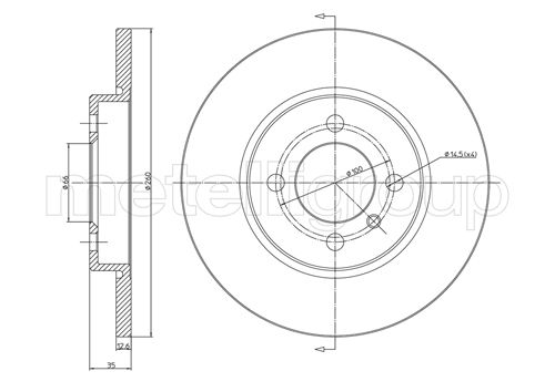 Metelli MET-DBR23-0122 Metelli Brake Rotor BMW