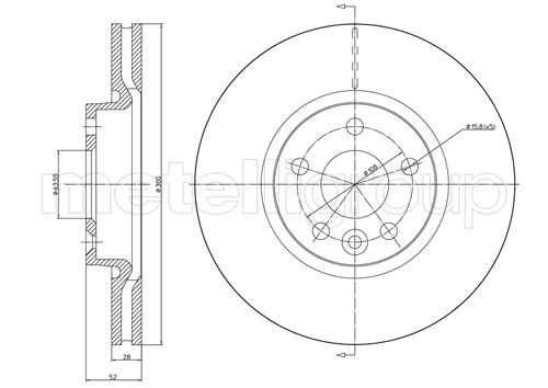Metelli MET-DBR23-0896C Metelli Brake Rotor Ford Europe / L/Rover / Volvo