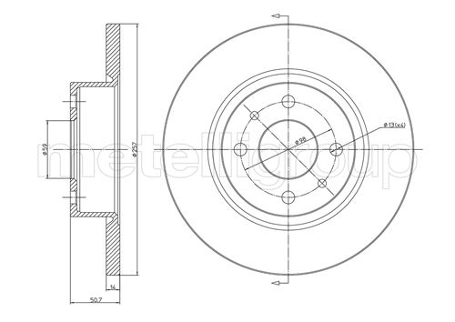 Metelli MET-DBR23-0192 Metelli Brake Rotor Fiat / Lancia