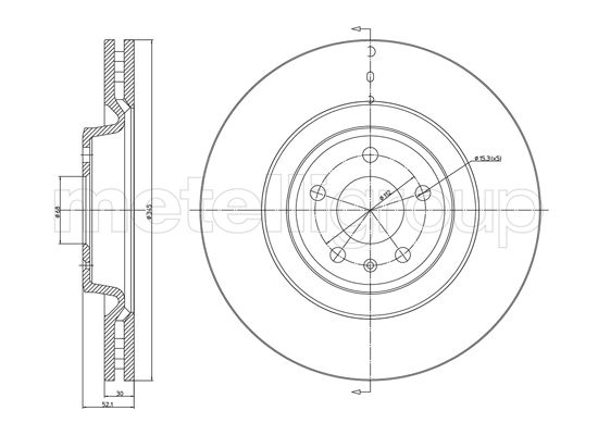 Metelli MET-DBR23-1250C Metelli Brake Rotor Audi