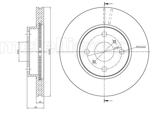 Metelli MET-DBR23-0439 Metelli Brake Rotor for Toyota