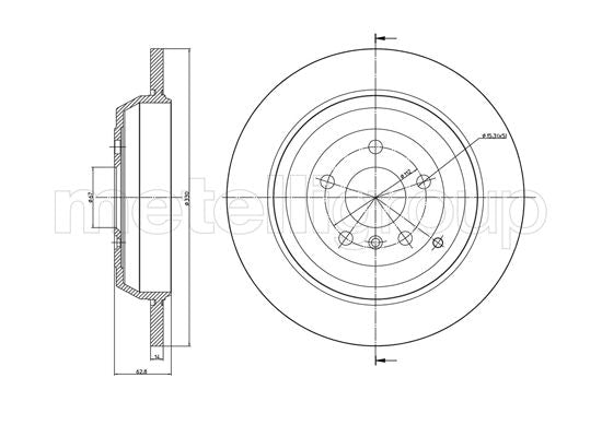 Metelli MET-DBR23-1011C Metelli Brake Rotor Mercedes Benz