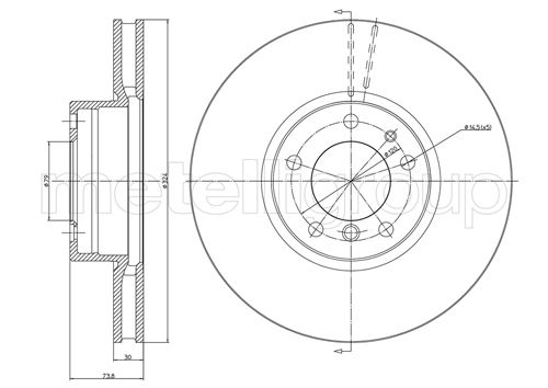 Metelli MET-DBR23-0693C Metelli Brake Rotor BMW
