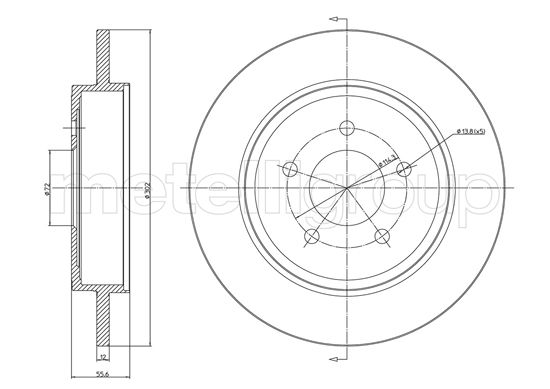 Metelli MET-DBR23-1170C Metelli Brake Rotor Ford Europe