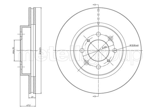 Metelli MET-DBR23-0235 Metelli Brake Rotor Honda / Rover