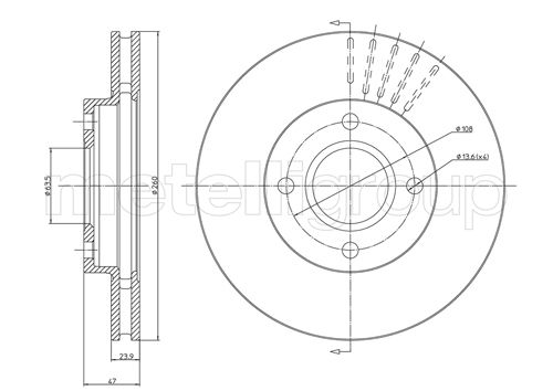 Metelli MET-DBR23-0316 Metelli Brake Rotor Ford Europe