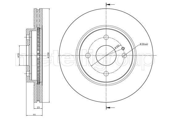 Metelli MET-DBR23-0983 Metelli Brake Rotor for Mazda