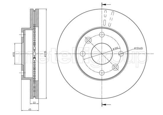 Metelli MET-DBR23-0959 Metelli Brake Rotor Kia