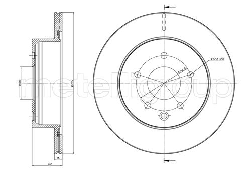 Metelli MET-DBR23-0797C Metelli Brake Rotor for Nissan