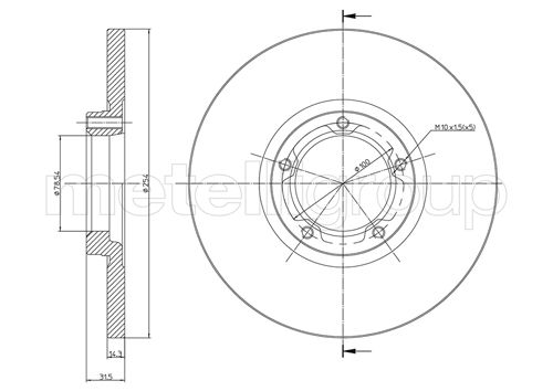 Metelli MET-DBR23-0163 Metelli Brake Rotor Ford Lcv Truck